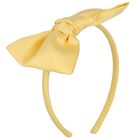 Girls Yellow Bow Headband, 1, hi-res