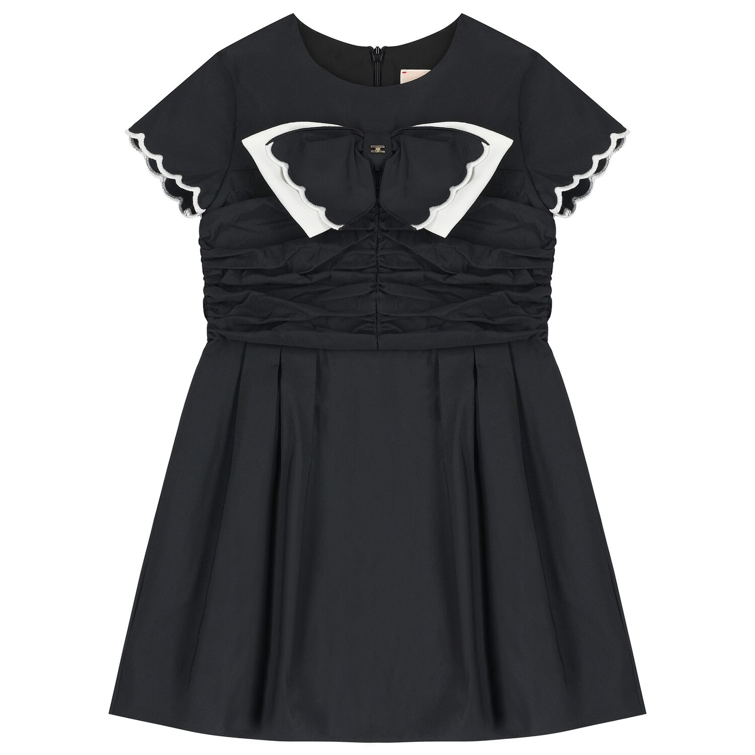 Girls Black Bow Dress, 2, hi-res