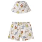 Younger Boys Ivory Swim Shorts & Hat Set, 2, hi-res