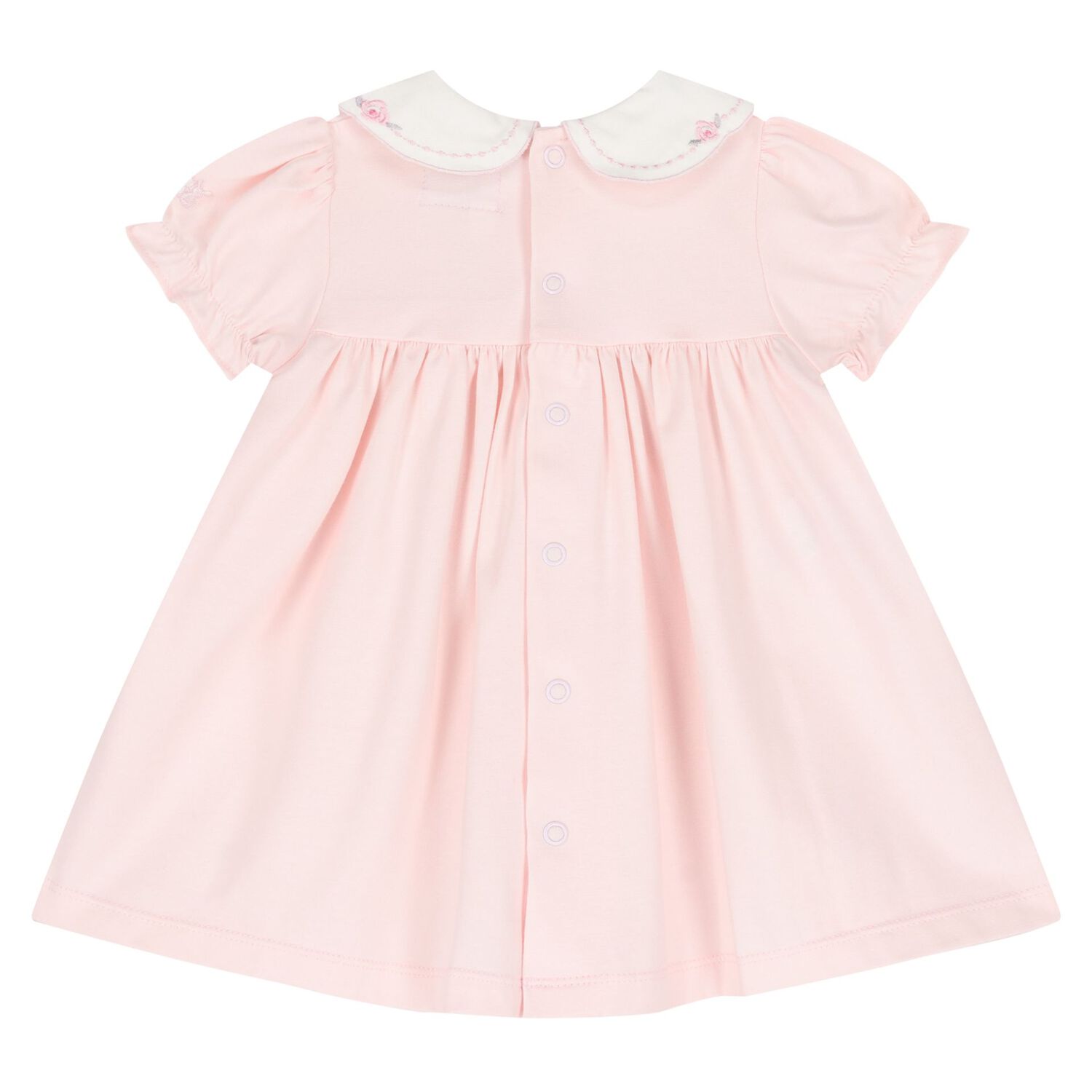 Baby Girls Pink & White Floral Dress, 1, hi-res