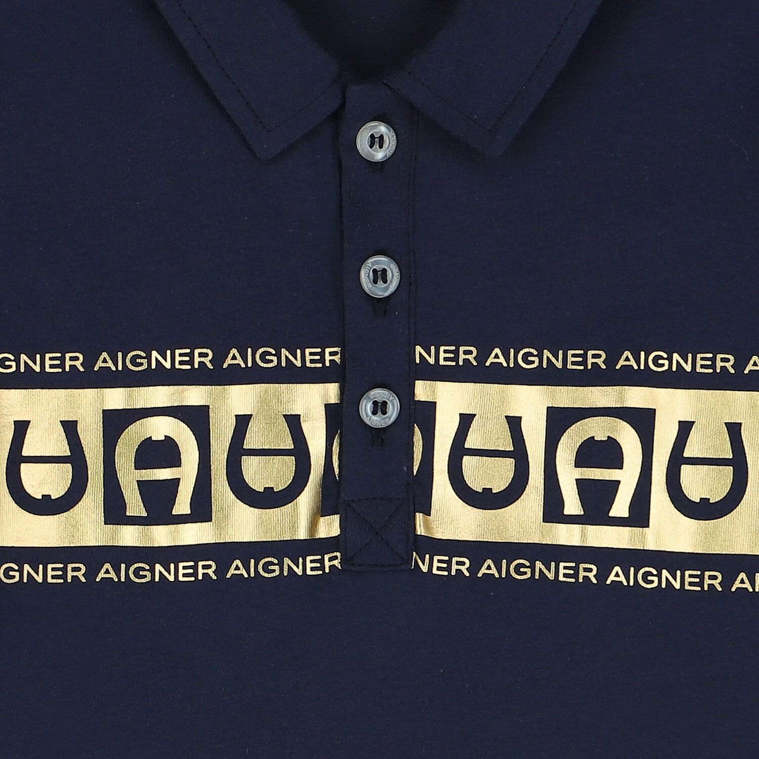 Younger Boys Navy & Gold Polo Shirt, 2, hi-res image number null
