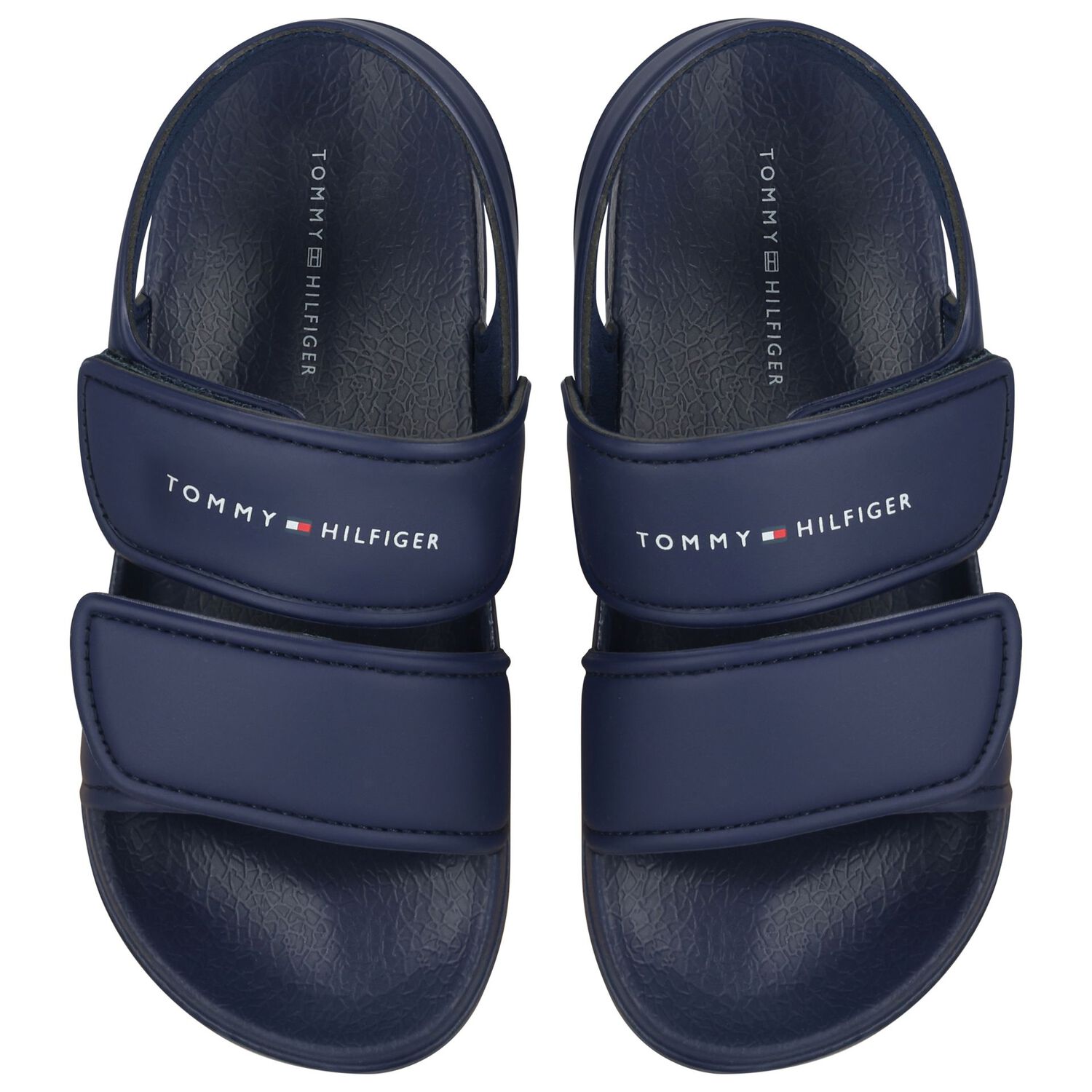 Boys Navy Blue Logo Sandals, 1, hi-res