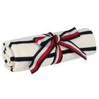 Ivory & Black Striped Knitted Blanket, 1, hi-res