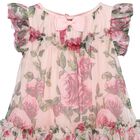 Baby Girls Pink & Red Floral Tulle Dress, 3, hi-res