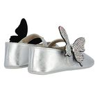 Baby Girls Silver Butterfly Shoes, 1, hi-res