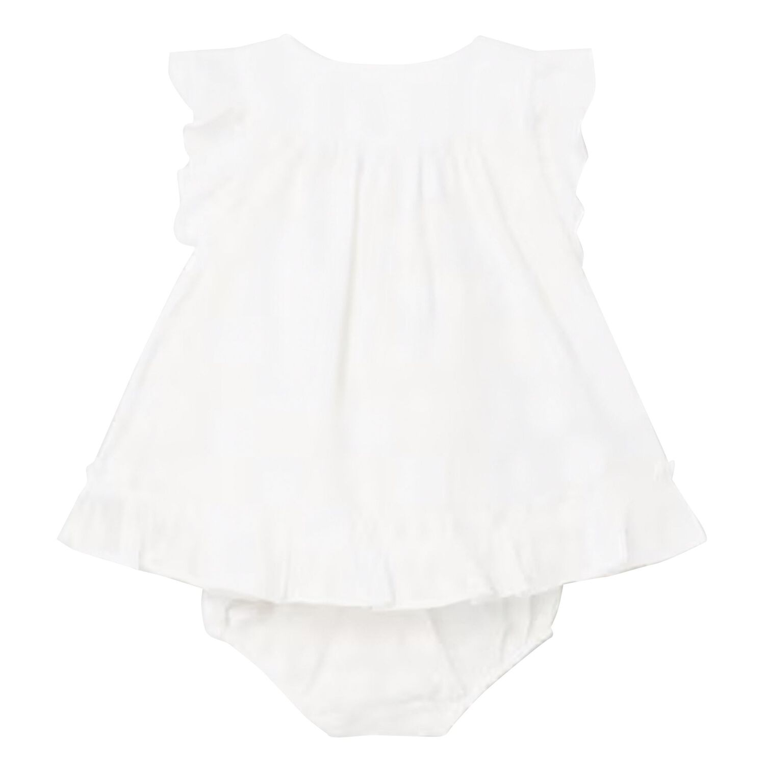 Baby Girls White Polka Dot Dress Set, 2, hi-res