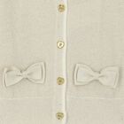 Baby Girls Gold Bow Cardigan, 1, hi-res