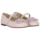 Girls Pink Ballerina Diamante Shoes, 2, hi-res
