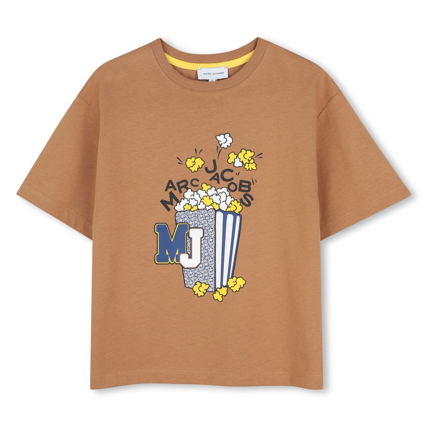 Boys Beige Popcorn Logo T-Shirt, 2, hi-res