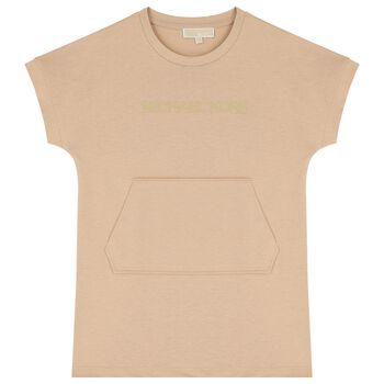 Girls Beige Logo Dress