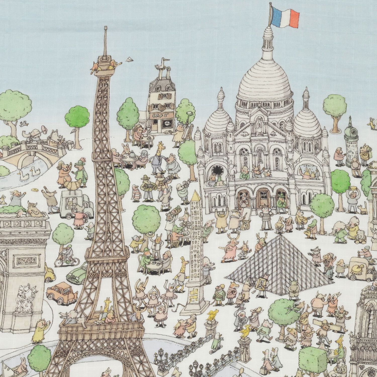 Paris Baby Swaddle Carré Blanket, 1, hi-res