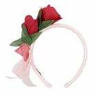 Girls Red & Pink Flower Headband, 1, hi-res