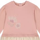 Younger Girls Pink & Beige Tulle Dress, 1, hi-res