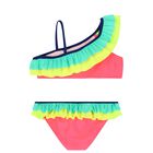 Girls Multi-Coloured Frill Bikini, 1, hi-res