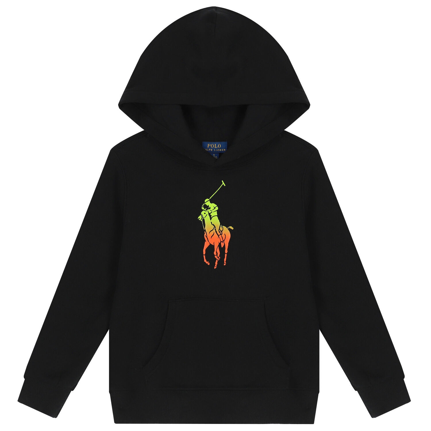 Boys Black Logo Hooded Top, 2, hi-res image number null