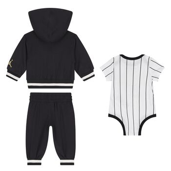 Baby Boys White & Black Jordan Logo Tracksuit Set (3 Piece)