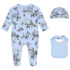 Baby Boys Blue Teddy Bear Babygrow Gift Set, 1, hi-res