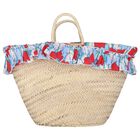 Girls Beige Floral Beach Bag, 1, hi-res