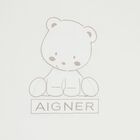 White & Beige Teddy Bear Logo Baby Blanket, 1, hi-res