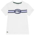 Boys White Logo T-Shirt, 1, hi-res