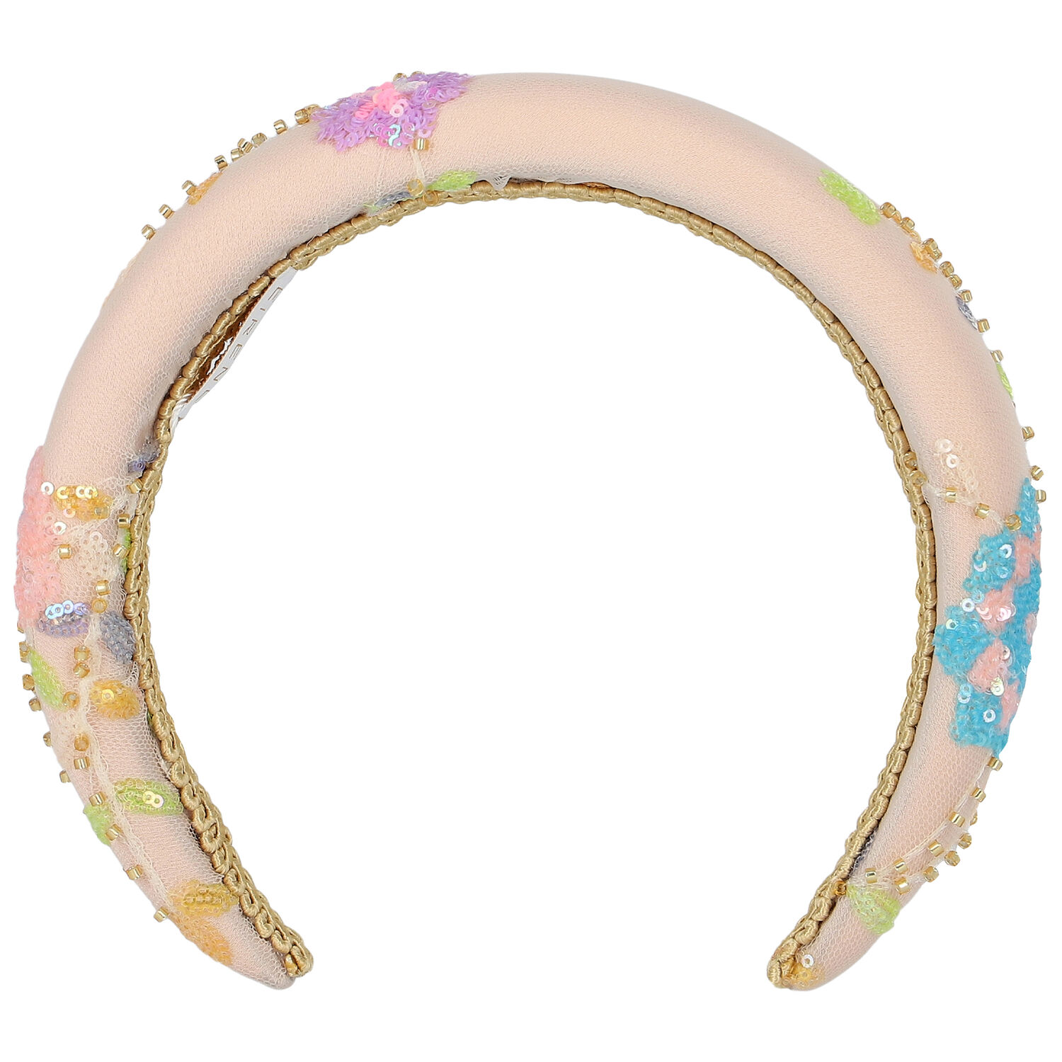 Girls Pink Floral Sequins & Beads Headband, 1, hi-res image number null