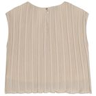 Girls Beige & Silver Pleated Top, 1, hi-res