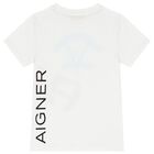 Boys White Logo T-Shirt, 1, hi-res