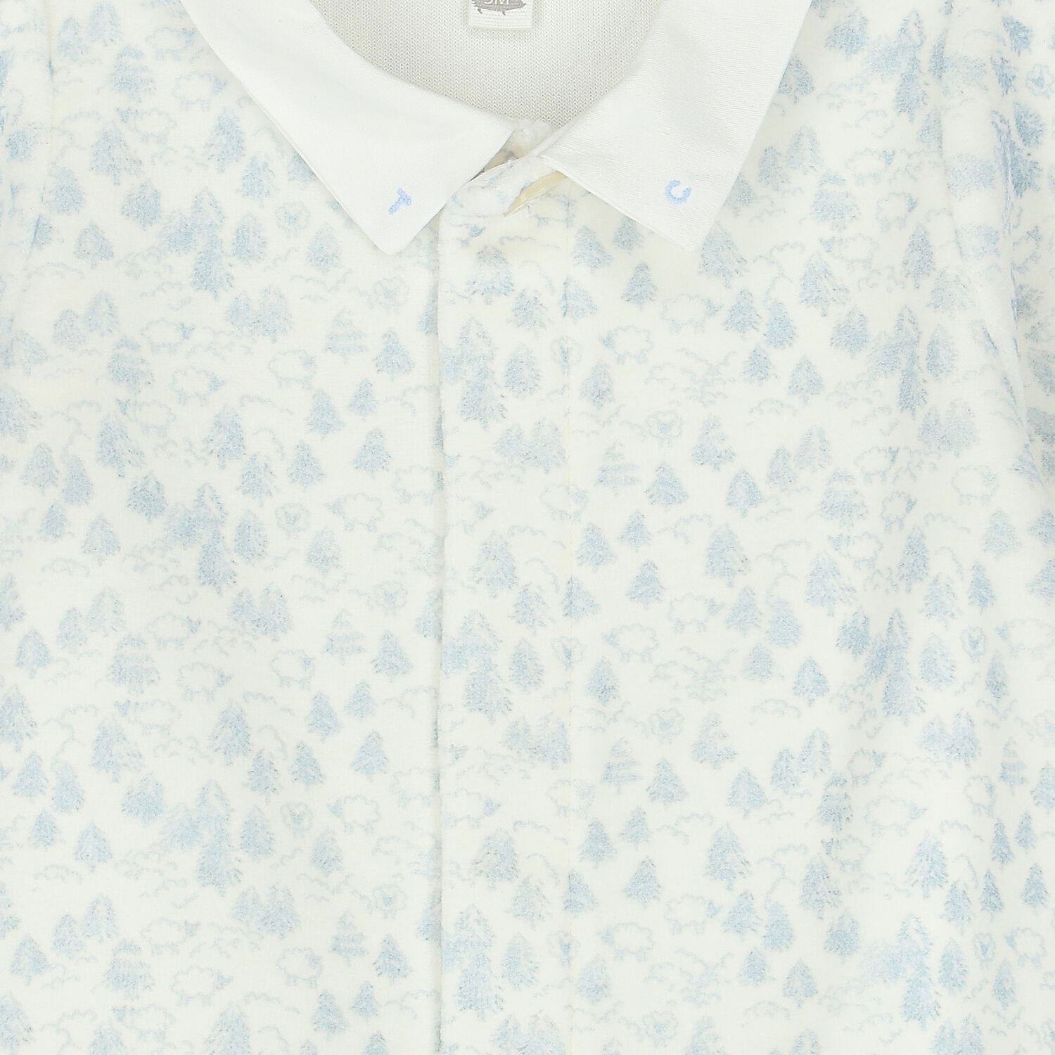 Baby Boys Ivory & Blue Tree & Sheep Babygrow, 1, hi-res