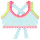 Girls Light Blue Embroidered Bikini, 1, hi-res