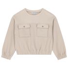 Girls Beige Wide Leg Trouser Set, 1, hi-res