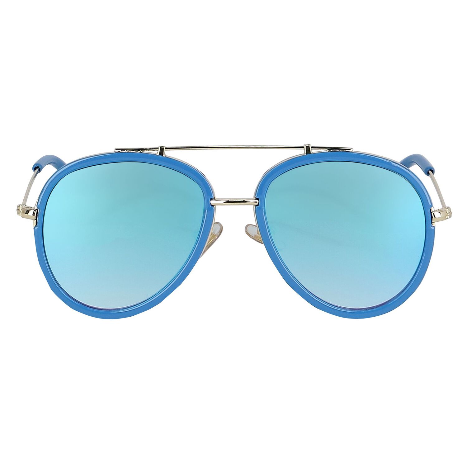 Girls Blue Aviator Sunglasses, 4, hi-res