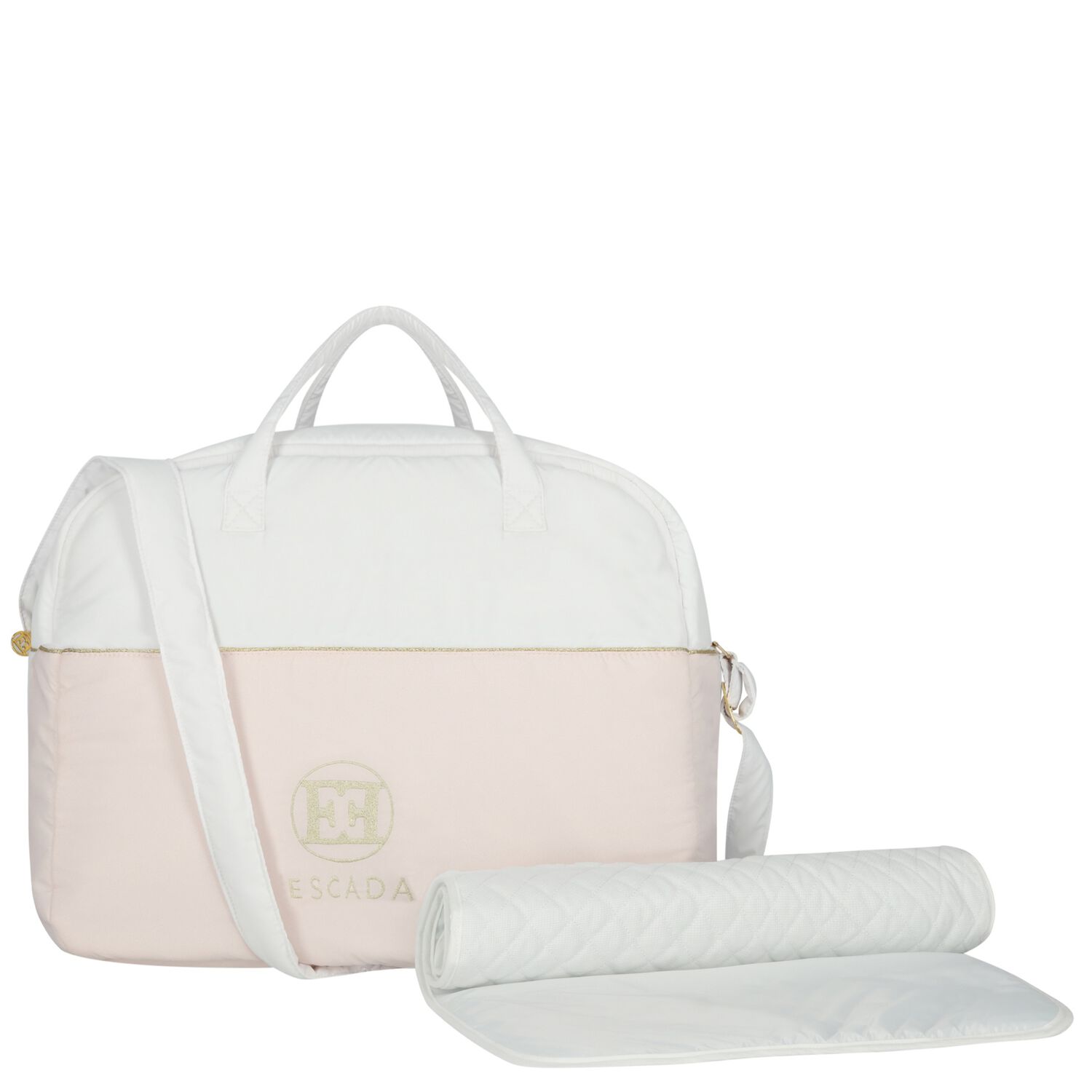 White & Pink Logo Baby Changing Bag, 2, hi-res