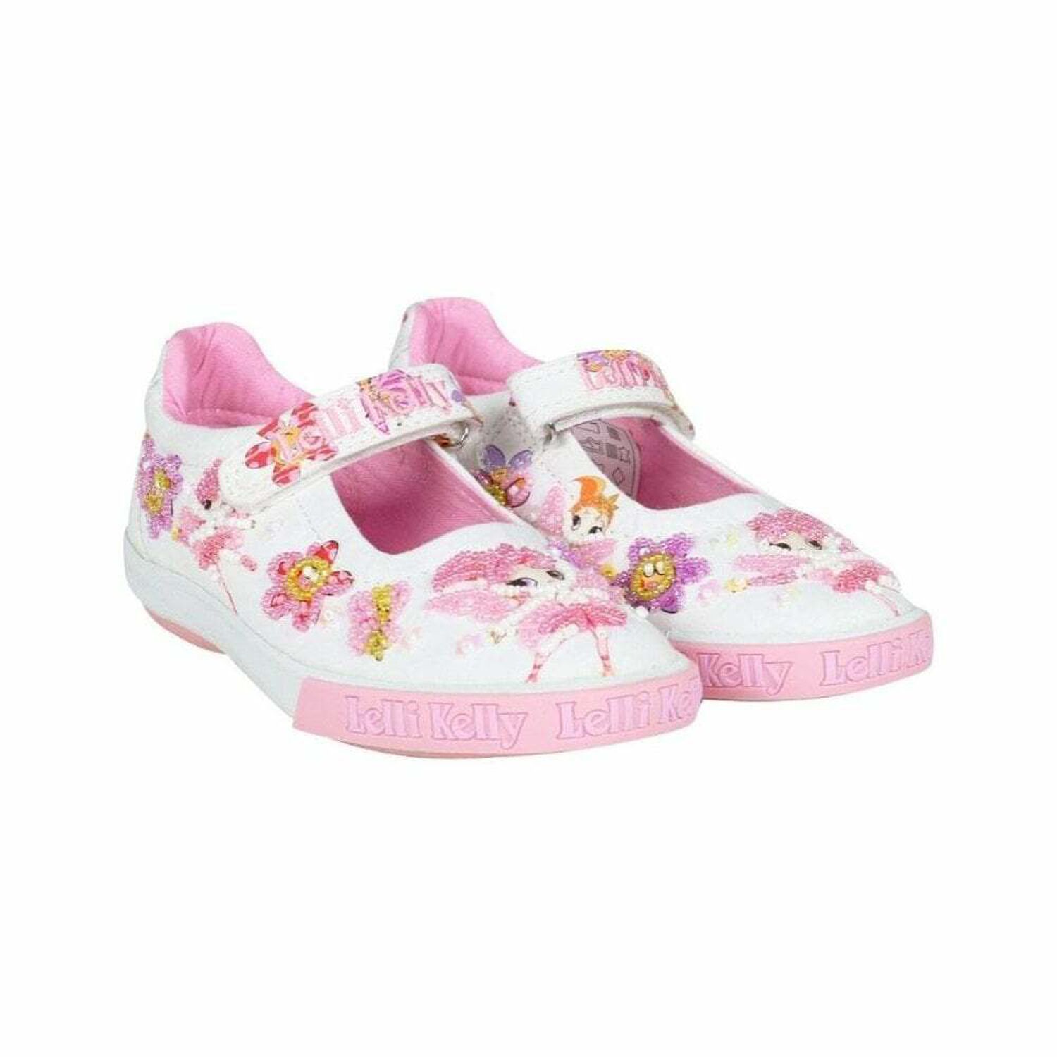 Girls White and Pink Fairy Shoes, 1, hi-res