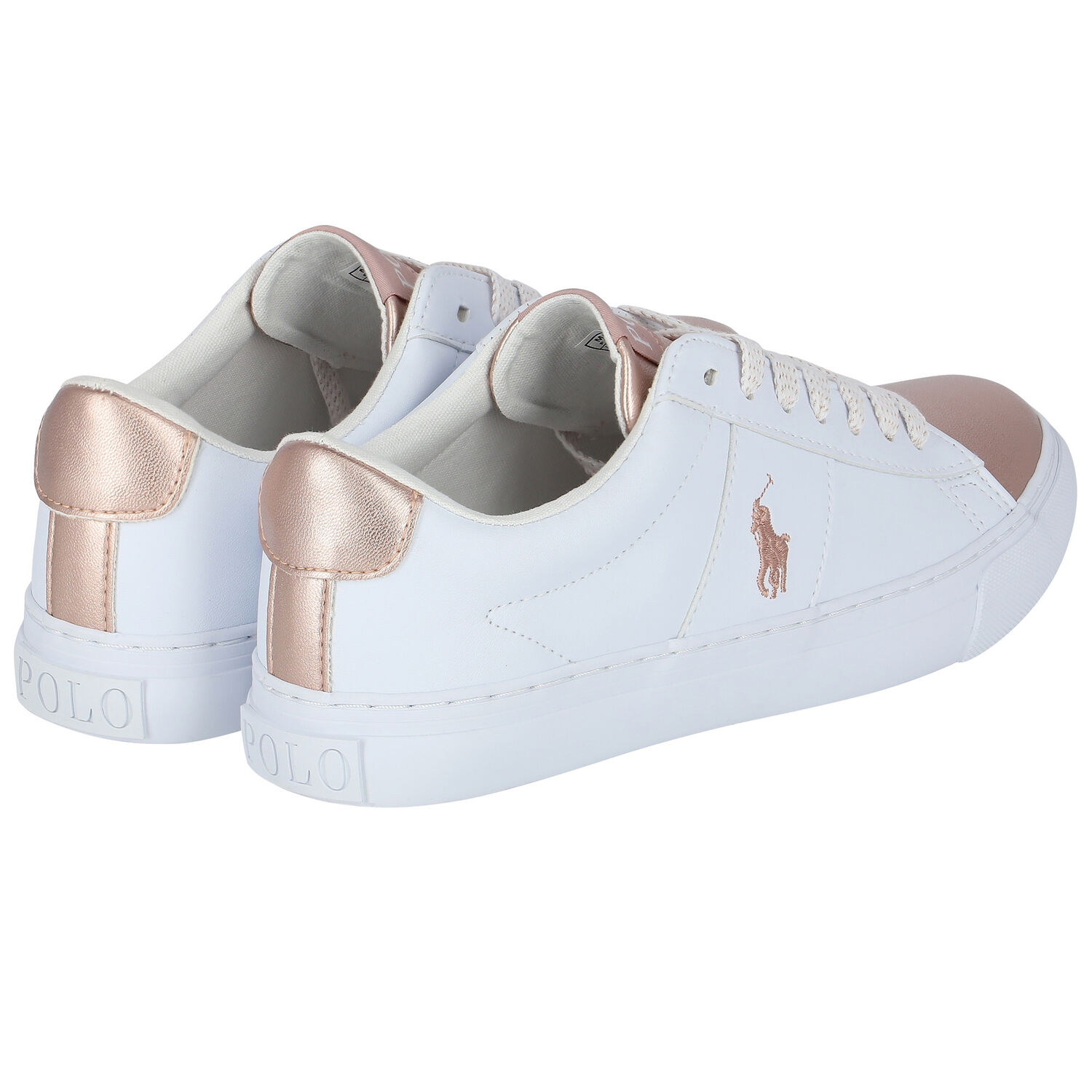 Girls White Logo Trainers, 1, hi-res