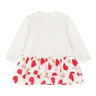 Baby Girls White & Red Hearts Dress, 1, hi-res