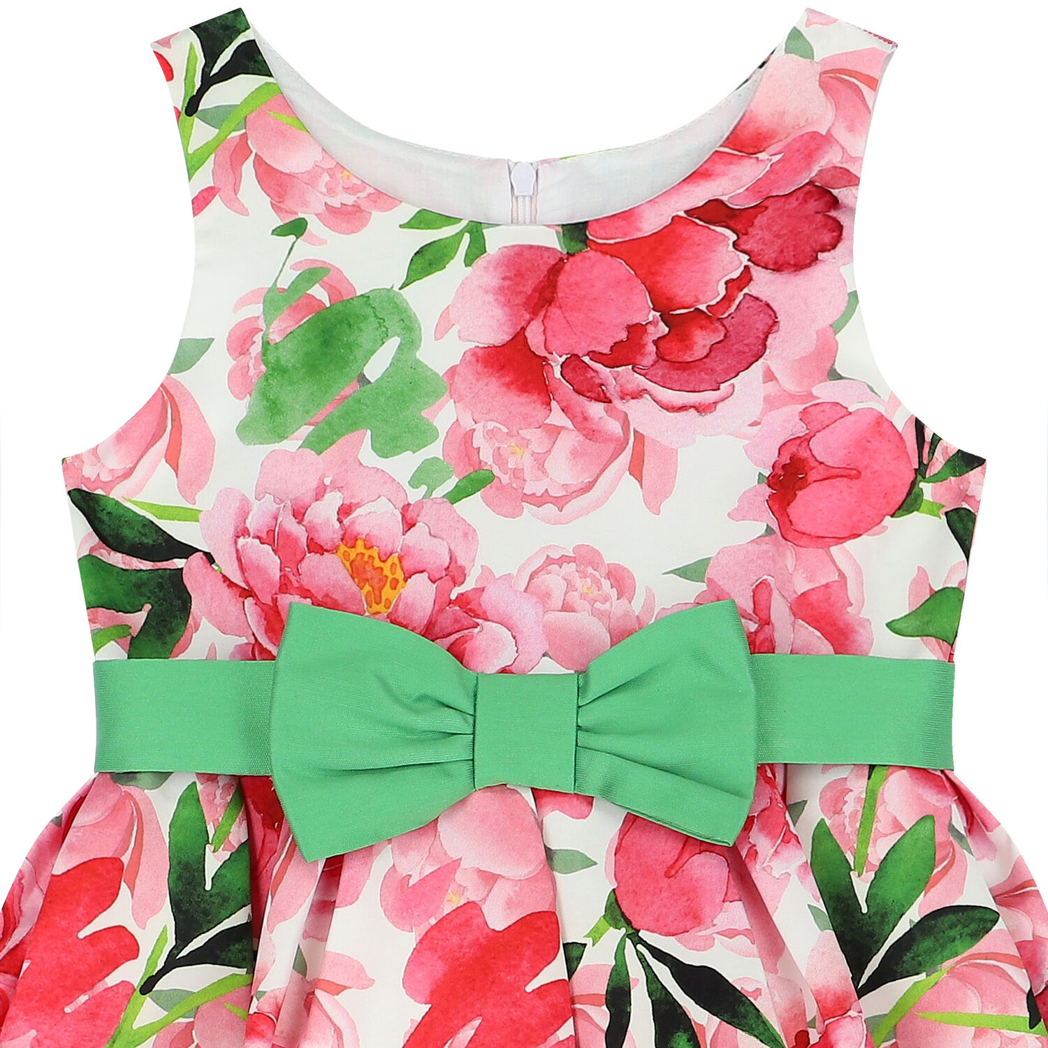 Girls Ivory & Pink Floral Dress, 1, hi-res image number null