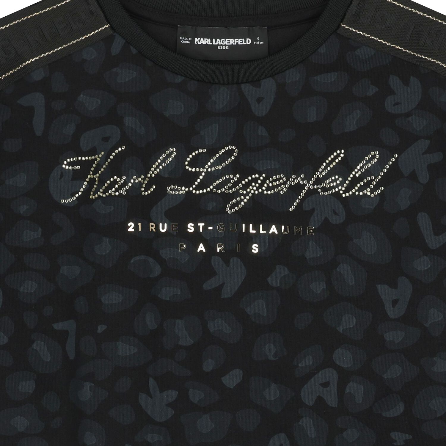 Girls Black Logo Sweatshirt, 1, hi-res