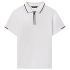 Boys White Polo Shirt, 1, hi-res