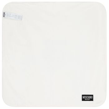 White Teddy Bear Logo Baby Blanket