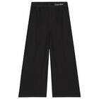 Girls Black Logo Trousers, 1, hi-res