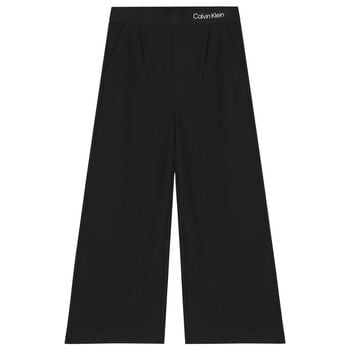 Girls Black Logo Trousers