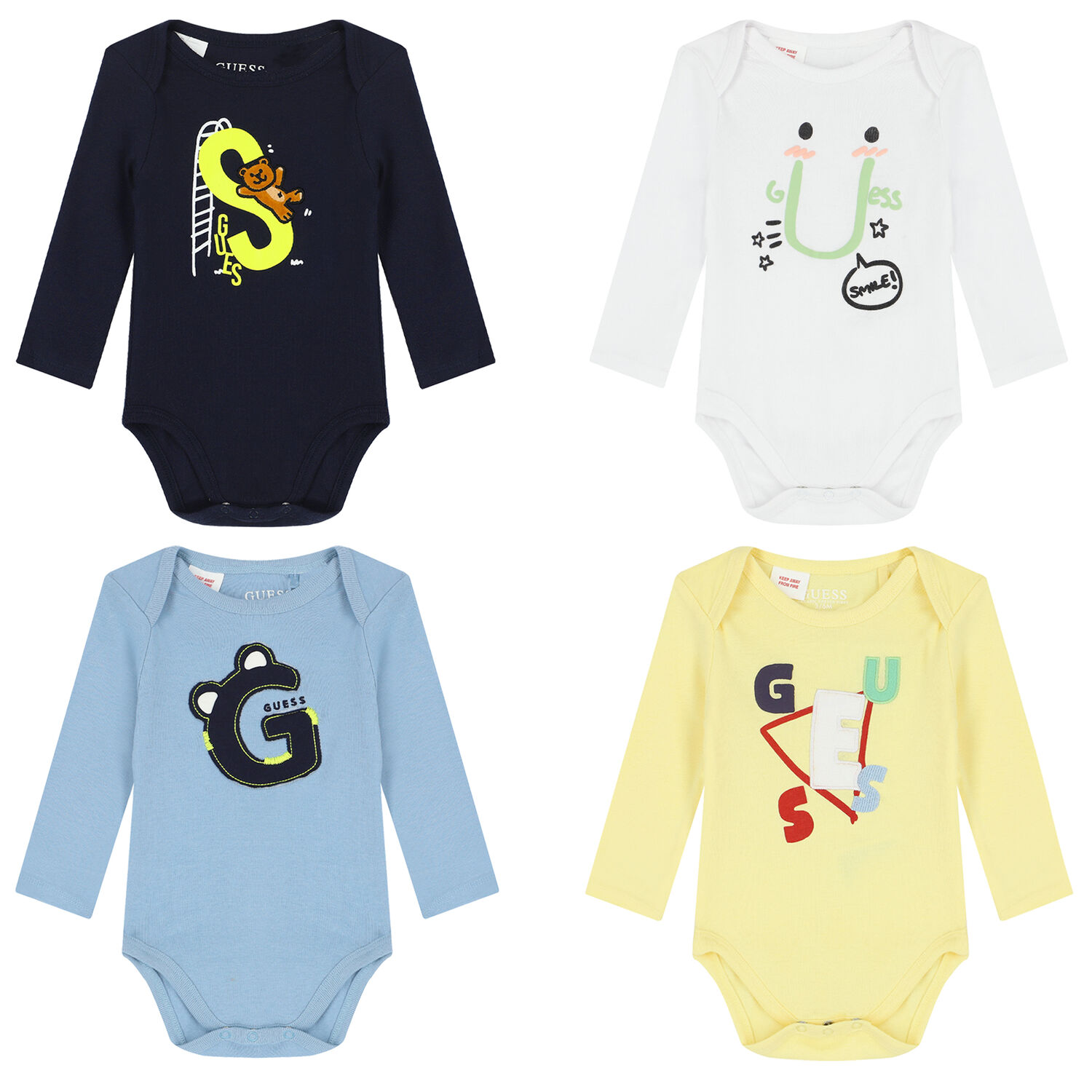 Baby Boys Logo Bodysuits ( 4-Pack ), 1, hi-res