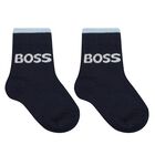 Baby Boys White, Navy Blue & Grey Logo Socks ( 3-Pack ), 2, hi-res