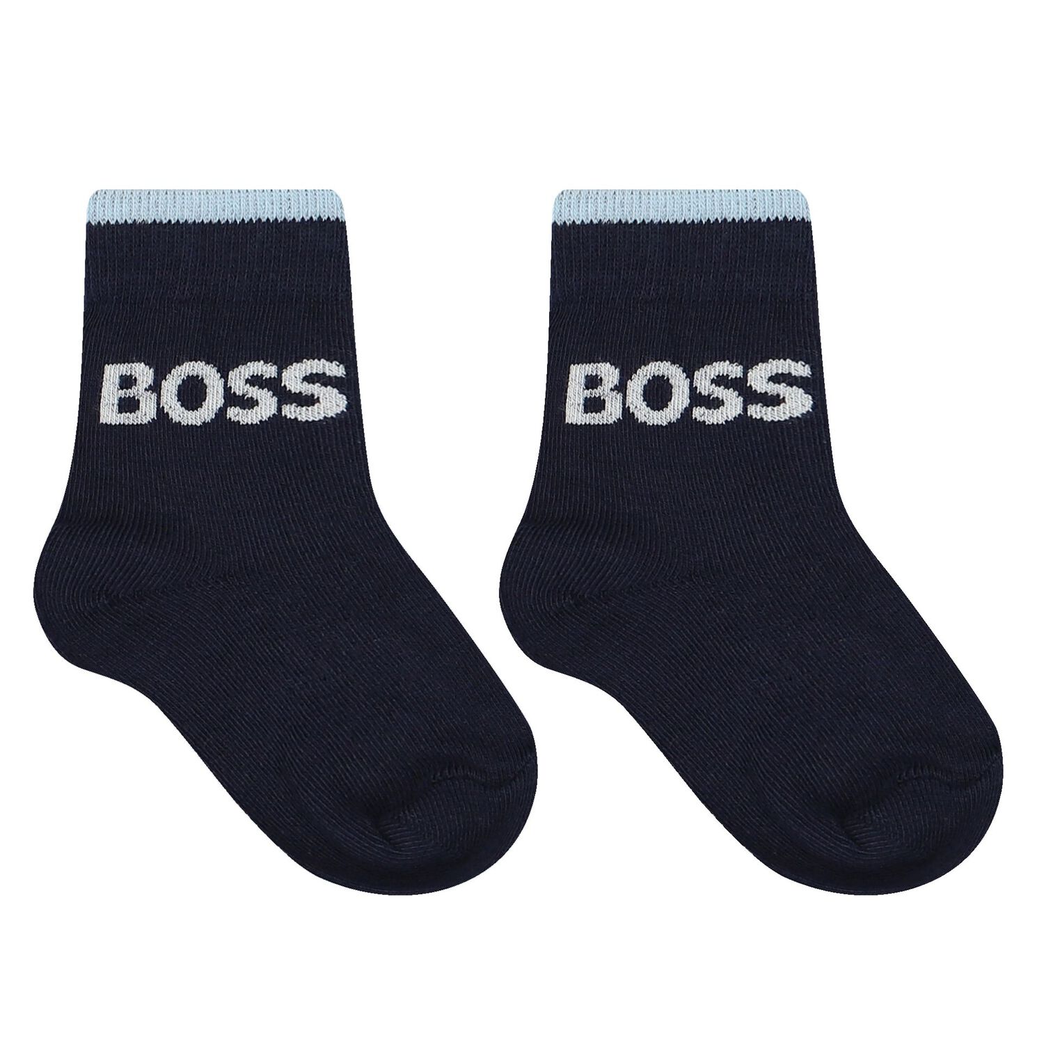 Baby Boys White, Navy Blue & Grey Logo Socks ( 3-Pack ), 2, hi-res