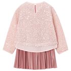 Girls Pink Sequin Dress Set, 2, hi-res