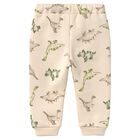 Younger Boys Beige Dinosaur Joggers, 1, hi-res