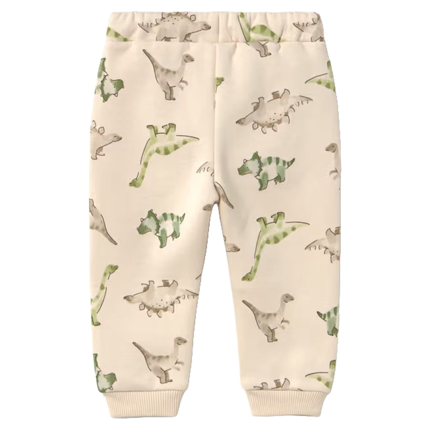 Younger Boys Beige Dinosaur Joggers, 1, hi-res