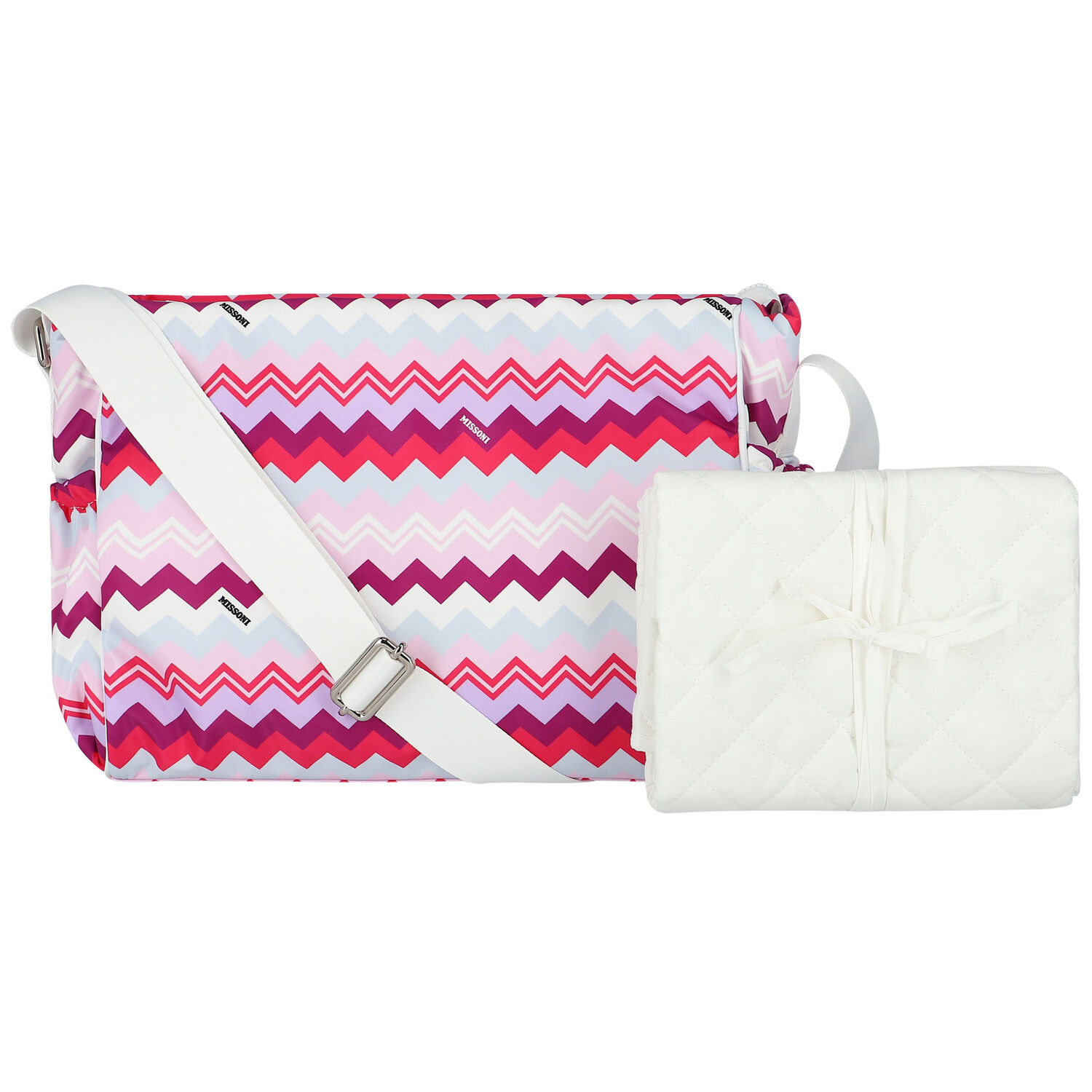 Purple & Pink Zigzag Baby Changing Bag, 2, hi-res image number null
