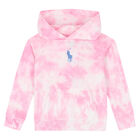 Girls Pink Tie Dye Logo Hooded Top, 1, hi-res