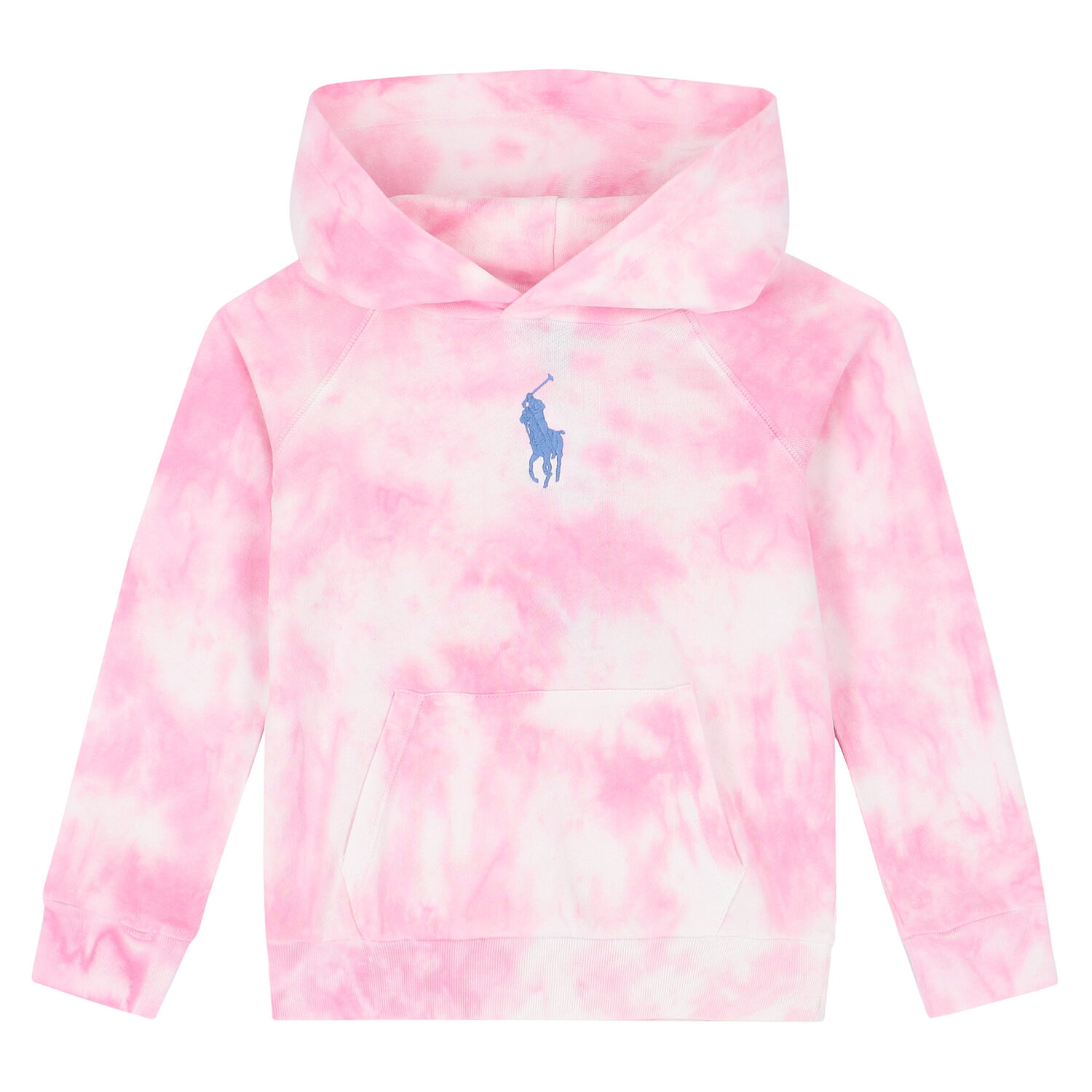 Girls Pink Tie Dye Logo Hooded Top, 1, hi-res image number null